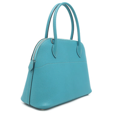 エルメス HERMES ボリード27 ターコイズ シェーブル 2WAYバッグ シルバー金具 青 ショルダー