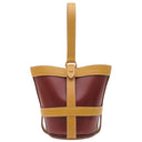 エルメス HERMES ミュズリエール2 ルージュヴィフ×ナチュラル×ハバナ ボックスカーフ ハンドバッグ ゴールド金具 赤 ベージュ 茶 バケツバッグ