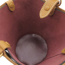 エルメス HERMES ミュズリエール2 ルージュヴィフ×ナチュラル×ハバナ ボックスカーフ ハンドバッグ ゴールド金具 赤 ベージュ 茶 バケツバッグ