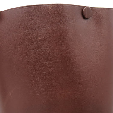 エルメス HERMES ミュズリエール2 ルージュヴィフ×ナチュラル×ハバナ ボックスカーフ ハンドバッグ ゴールド金具 赤 ベージュ 茶 バケツバッグ