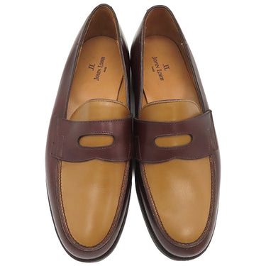 ジョンロブ John Lobb 310 LOPEZ ロペス ブラウン×ライトブラウン レザー ＃5E ローファー 革靴 本革 茶