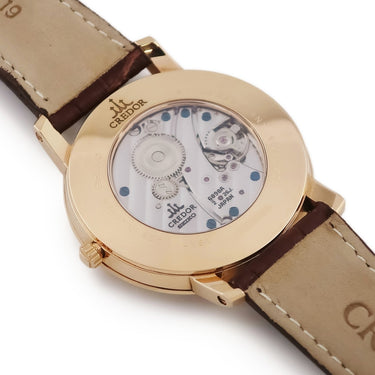 腕時計 クレドール Credor ノード GBBE980 6898-00D0 手巻き メンズ K18PG無垢 アイボリー バー スモセコ