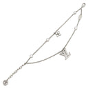 ルイヴィトン LOUIS VUITTON レディ LV M1378A シルバー メタル ストラス ブレスレット LVイニシャル モノグラムフラワー