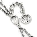 ルイヴィトン LOUIS VUITTON レディ LV M1378A シルバー メタル ストラス ブレスレット LVイニシャル モノグラムフラワー