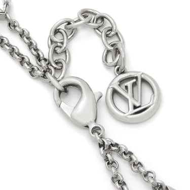 ルイヴィトン LOUIS VUITTON レディ LV M1378A シルバー メタル ストラス ブレスレット LVイニシャル モノグラムフラワー