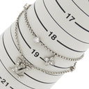 ルイヴィトン LOUIS VUITTON レディ LV M1378A シルバー メタル ストラス ブレスレット LVイニシャル モノグラムフラワー