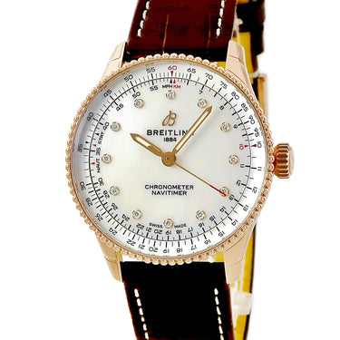腕時計 ブライトリング BREITLING ナビタイマー 36 R17327211A1P1 R17327 自動巻き メンズ レディース 未使用 K18RG 純正ダイヤ シェル