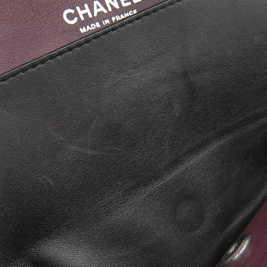 シャネル CHANEL マトラッセ 25 ダブルフラップ ブラック ラムスキン ショルダーバッグ シルバー金具 黒 ココマーク