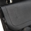 シャネル CHANEL マトラッセ 25 ダブルフラップ ブラック ラムスキン ショルダーバッグ シルバー金具 黒 ココマーク