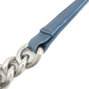 シャネル CHANEL ボーイシャネル メタリックブルー カーフ ショルダーバッグ シルバー金具 青 肩掛け ココマーク パンチングレザー