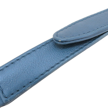 シャネル CHANEL ボーイシャネル メタリックブルー カーフ ショルダーバッグ シルバー金具 青 肩掛け ココマーク パンチングレザー