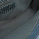 シャネル CHANEL ボーイシャネル メタリックブルー カーフ ショルダーバッグ シルバー金具 青 肩掛け ココマーク パンチングレザー