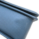 シャネル CHANEL ボーイシャネル メタリックブルー カーフ ショルダーバッグ シルバー金具 青 肩掛け ココマーク パンチングレザー