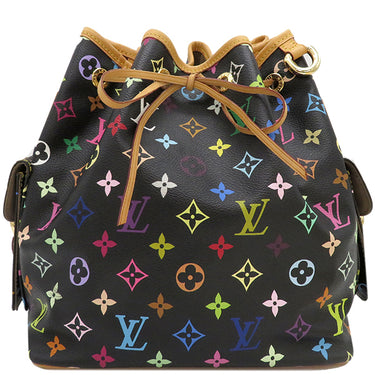 ルイヴィトン LOUIS VUITTON プチ ノエ M42226 ノワール モノグラムマルチカラー ショルダーバッグ ゴールド金具 黒 肩掛け 巾着