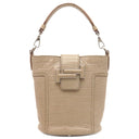 トッズ TODS ダブルT バケットバッグ MW41 ベージュ レザー 2WAYバッグ シルバー金具 ハンドバッグ ショルダーバッグ