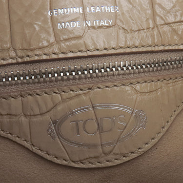 トッズ TODS ダブルT バケットバッグ MW41 ベージュ レザー 2WAYバッグ シルバー金具 ハンドバッグ ショルダーバッグ