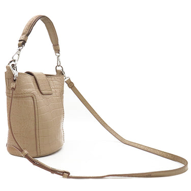 トッズ TODS ダブルT バケットバッグ MW41 ベージュ レザー 2WAYバッグ シルバー金具 ハンドバッグ ショルダーバッグ