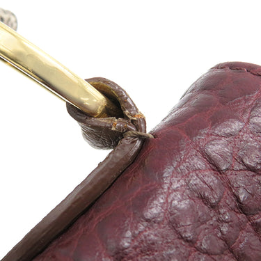 ルイヴィトン LOUIS VUITTON マジェスティウ リミテッド N91280 モノグラム×ボルドー モノグラムキャンバス オーストリッチ リザード ショルダーバッグ ゴールド金具 茶