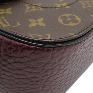 ルイヴィトン LOUIS VUITTON マジェスティウ リミテッド N91280 モノグラム×ボルドー モノグラムキャンバス オーストリッチ リザード ショルダーバッグ ゴールド金具 茶