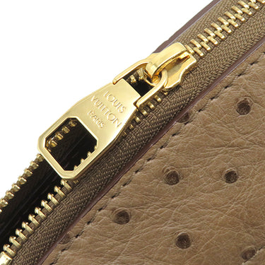 ルイヴィトン LOUIS VUITTON マジェスティウ リミテッド N91280 モノグラム×ボルドー モノグラムキャンバス オーストリッチ リザード ショルダーバッグ ゴールド金具 茶