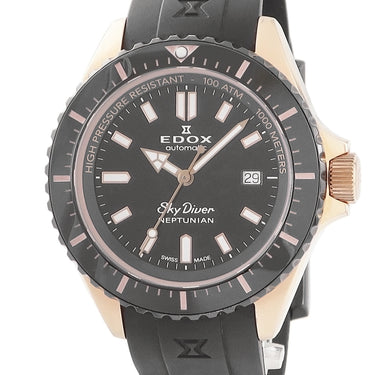 腕時計 エドックス EDOX ネプチュニアン オートマティック 80120-37RNNCA-NIR 自動巻き メンズ ブラック ゴールドPVD