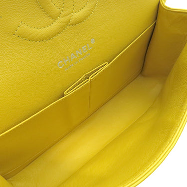 シャネル CHANEL マトラッセ 25 Wチェーン イエロー ラムスキン ショルダーバッグ シルバー金具 黄 ダブルフラップ ダブルチェーン