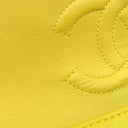 シャネル CHANEL マトラッセ 25 Wチェーン イエロー ラムスキン ショルダーバッグ シルバー金具 黄 ダブルフラップ ダブルチェーン