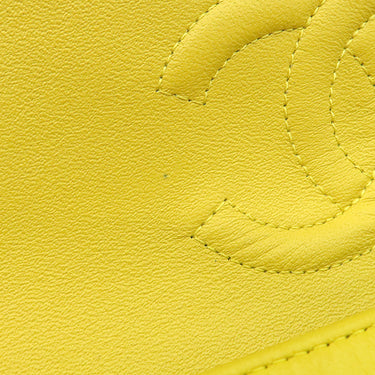 シャネル CHANEL マトラッセ 25 Wチェーン イエロー ラムスキン ショルダーバッグ シルバー金具 黄 ダブルフラップ ダブルチェーン