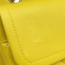 シャネル CHANEL マトラッセ 25 Wチェーン イエロー ラムスキン ショルダーバッグ シルバー金具 黄 ダブルフラップ ダブルチェーン