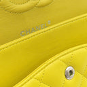 シャネル CHANEL マトラッセ 25 Wチェーン イエロー ラムスキン ショルダーバッグ シルバー金具 黄 ダブルフラップ ダブルチェーン