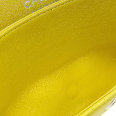 シャネル CHANEL マトラッセ 25 Wチェーン イエロー ラムスキン ショルダーバッグ シルバー金具 黄 ダブルフラップ ダブルチェーン