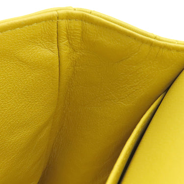 シャネル CHANEL マトラッセ 25 Wチェーン イエロー ラムスキン ショルダーバッグ シルバー金具 黄 ダブルフラップ ダブルチェーン