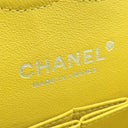シャネル CHANEL マトラッセ 25 Wチェーン イエロー ラムスキン ショルダーバッグ シルバー金具 黄 ダブルフラップ ダブルチェーン