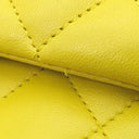 シャネル CHANEL マトラッセ 25 Wチェーン イエロー ラムスキン ショルダーバッグ シルバー金具 黄 ダブルフラップ ダブルチェーン