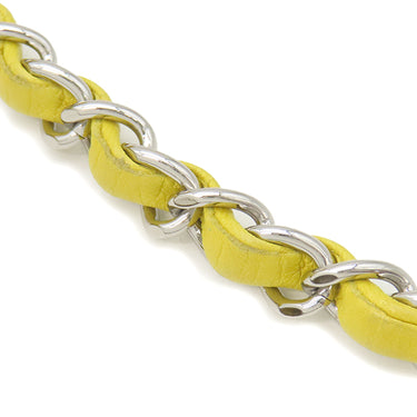 シャネル CHANEL マトラッセ 25 Wチェーン イエロー ラムスキン ショルダーバッグ シルバー金具 黄 ダブルフラップ ダブルチェーン