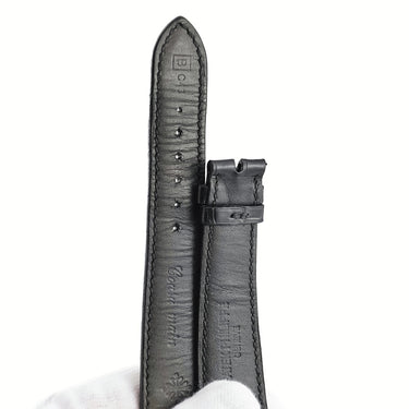 パテックフィリップ PATEK PHILIPPE ブラック クロコダイル 腕時計パーツ 純正 クロコ ベルト ストラップ 替え 予備 正規品 交換 スペア 本革 レザー 20ｍｍ ブラック 黒