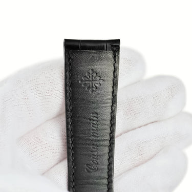 パテックフィリップ PATEK PHILIPPE ブラック クロコダイル 腕時計パーツ 純正 クロコ ベルト ストラップ 替え 予備 正規品 交換 スペア 本革 レザー 20ｍｍ ブラック 黒