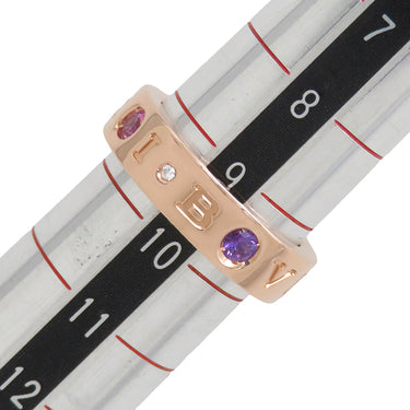 ブルガリ BVLGARI ローマンソルベ ピングゴールド K18YG アメジスト ピンクトルマリン ダイヤモンド #50(JP10) リング 指輪 750AU 9.5号