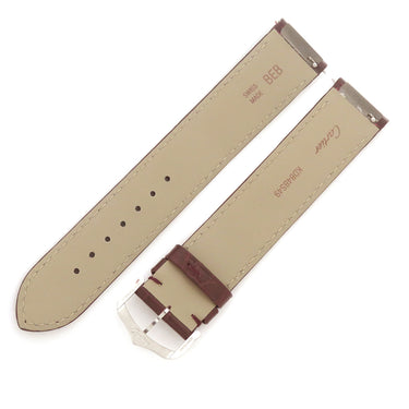 カルティエ Cartier サントスデュモン XL用 クロコバンド ブラウン クロコダイル 腕時計パーツ 未使用 純正 ベルト 替え 純正SS製尾錠付き 18ｍｍ ブラウン 茶