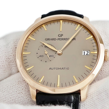 腕時計 ジラールペルゴ GIRARD PERREGAUX 1966 デイト & スモールセコンド 49543-52-B31-BK6A 自動巻き メンズ K18PG無垢 ブラウン バー