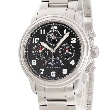 腕時計 ブランパン BLANCPAIN レマン パーペチュアルカレンダー フライバック クロノ 2585F-1130-71 自動巻き メンズ ブラック