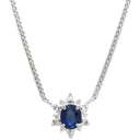 ノンブランド NON BRAND サファイア ダイヤ プラチナシルバー Pt850 サファイア ダイヤモンド ネックレス