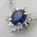 ノンブランド NON BRAND サファイア ダイヤ プラチナシルバー Pt850 サファイア ダイヤモンド ネックレス