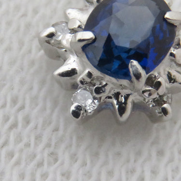 ノンブランド NON BRAND サファイア ダイヤ プラチナシルバー Pt850 サファイア ダイヤモンド ネックレス