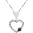 ノンブランド NON BRAND ブラックダイヤ ペンダント ホワイトゴールド K18WG ダイヤモンド ブラックダイヤモンド ネックレス ハートモチーフ