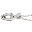 ノンブランド NON BRAND ブラックダイヤ ペンダント ホワイトゴールド K18WG ダイヤモンド ブラックダイヤモンド ネックレス ハートモチーフ