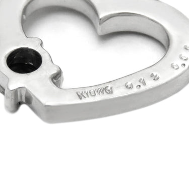 ノンブランド NON BRAND ブラックダイヤ ペンダント ホワイトゴールド K18WG ダイヤモンド ブラックダイヤモンド ネックレス ハートモチーフ