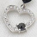 ノンブランド NON BRAND ブラックダイヤ ペンダント ホワイトゴールド K18WG ダイヤモンド ブラックダイヤモンド ネックレス ハートモチーフ