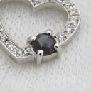 ノンブランド NON BRAND ブラックダイヤ ペンダント ホワイトゴールド K18WG ダイヤモンド ブラックダイヤモンド ネックレス ハートモチーフ