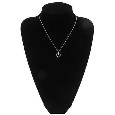 ノンブランド NON BRAND ブラックダイヤ ペンダント ホワイトゴールド K18WG ダイヤモンド ブラックダイヤモンド ネックレス ハートモチーフ